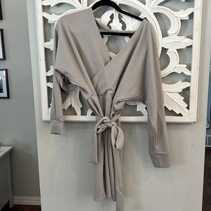 Grey Cocktail dress with Tie